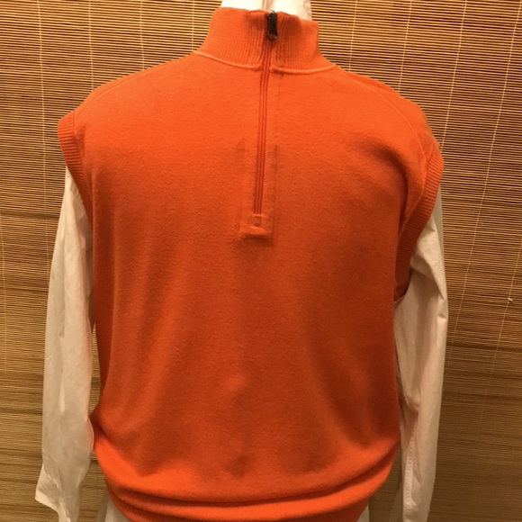 Cutter & Buck Buck Other - NWOT. Orange Cotton Sweater Zip Up Sweater Vest. L